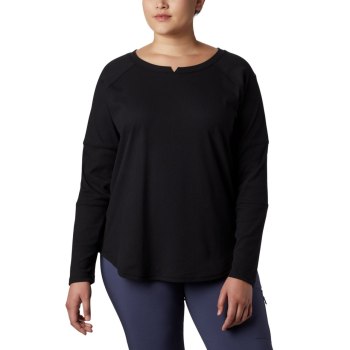 Dámské Mikiny Columbia Fall Pine Washed Crew Plus Size Černé BXHMJR217